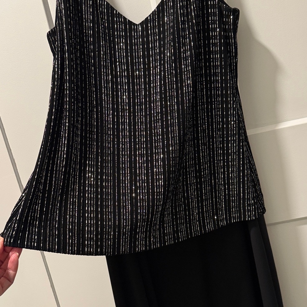 Alex Evenings Elegant Black Dress with Silver Detailing - Picture 10 of 10